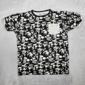 Soul Star Shirt Mens Small Ringer Crewneck Skate Pocket Tee Black White Adult*